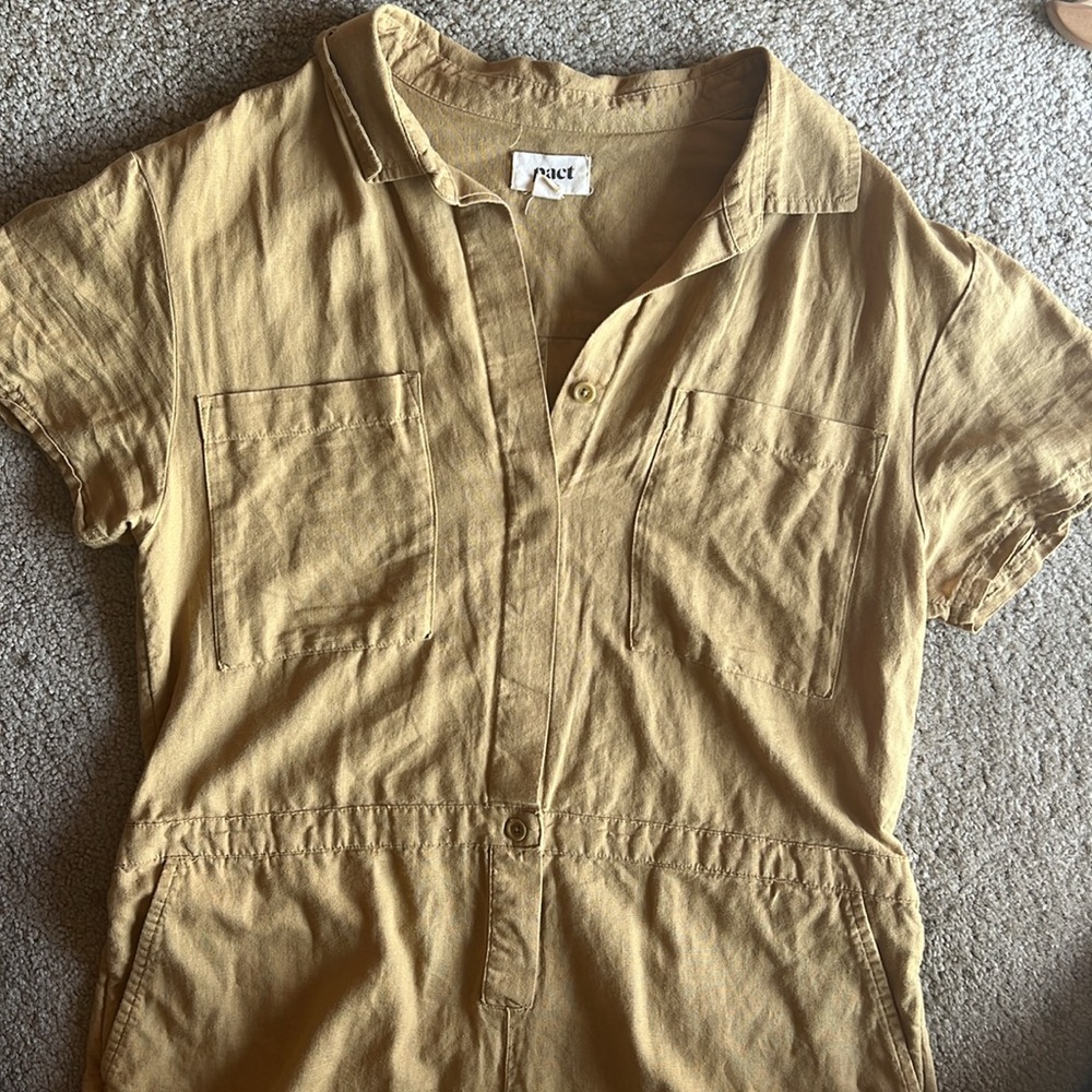 Pact Linen Shorts Jumpsuit